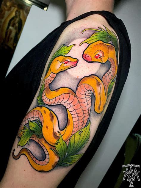 neo traditional snake tattoos.